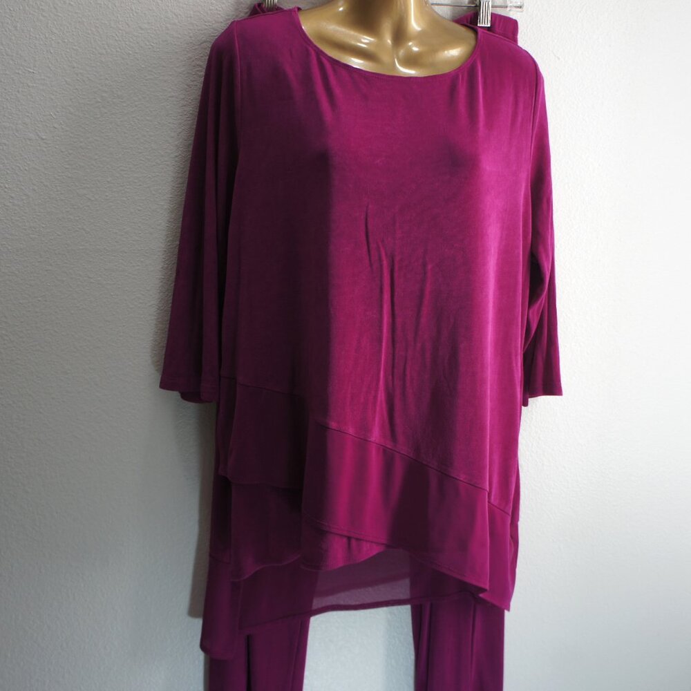 Chico's Travelers pink top/pants outfit size 3, 3short